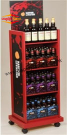 ECO Friendly Supermarket MDF Display Stand Unit with Wheels for Wine