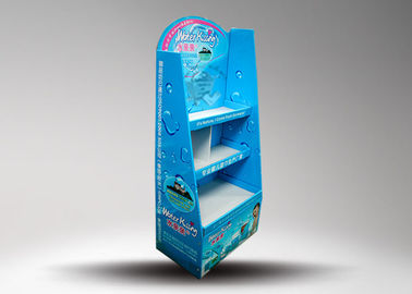 Water Proof Blue Cardboard Display Racks with Three Layers for Wet Wipes
