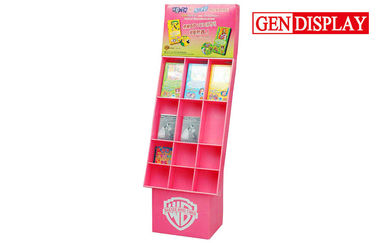 Floor Carton Cosmetics Display Stand Shelf Advertising With UV Coating
