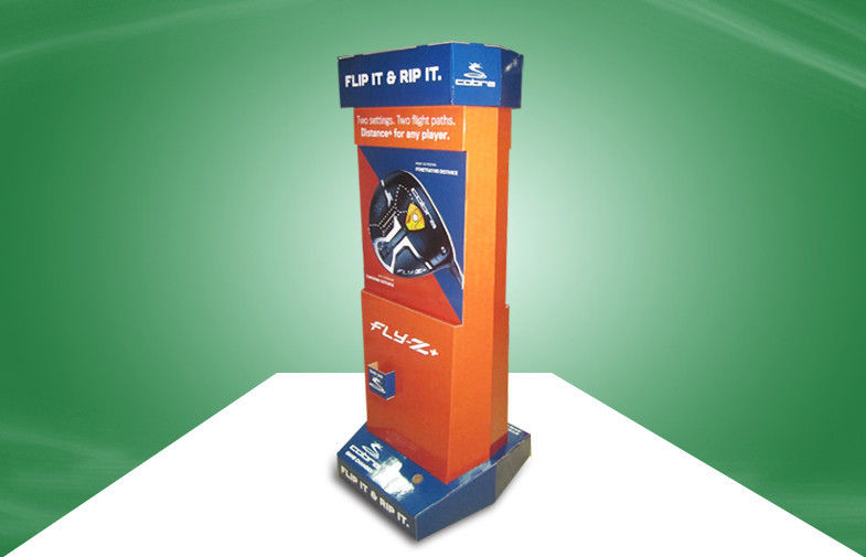 Lanimation Golf Pole Corrugated Cardboard Display Stands With Eye - catching Design