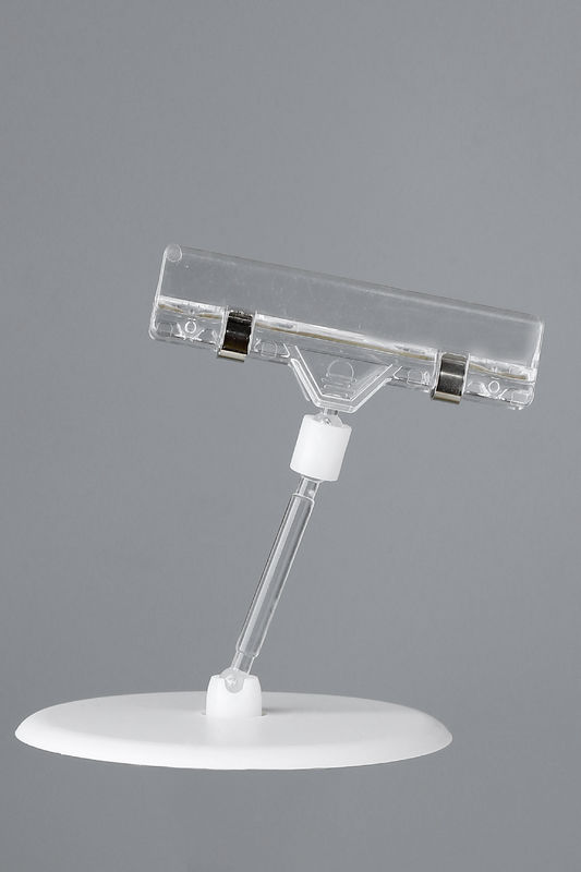 Table TOP Pop Sign , POS Display Stands Clip Holder With Round Base