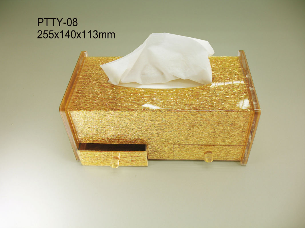 Shine Golden Acrylic Display Stands with Draws for Sheet Napkin