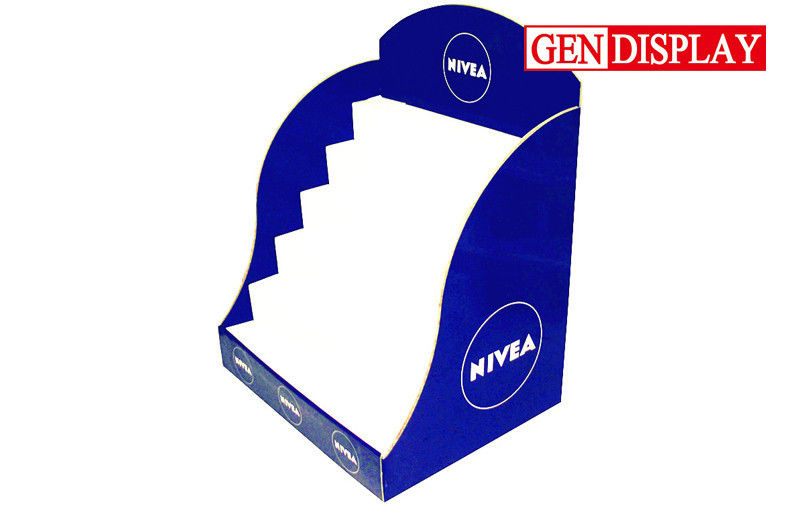 Retail Counter Cosmetic Display Stands With Corrugated 4 Tier Ladder