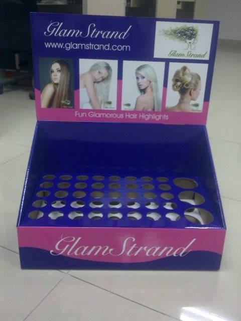 Blue bumping - proof Glossy coating Cosmetic Display Stands for ladies cosmetics showing